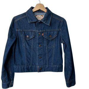 VTG Levi's Strauss Wheat Label 70’s 80’s Orange Tab Denim Cropped Jacket S
